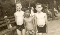 George (on the right) as a young boy in New York City.