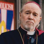 On the set of "Dogma" as Cardinal Ignatius Glick, 1999